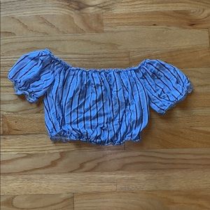 Trendy blue and white crop!!